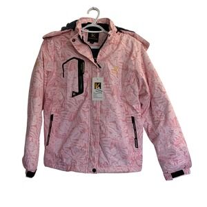 NWT Keevoom Girls 14-16 Pink Winter Jacket Oscillator Series Waterproof Fleece